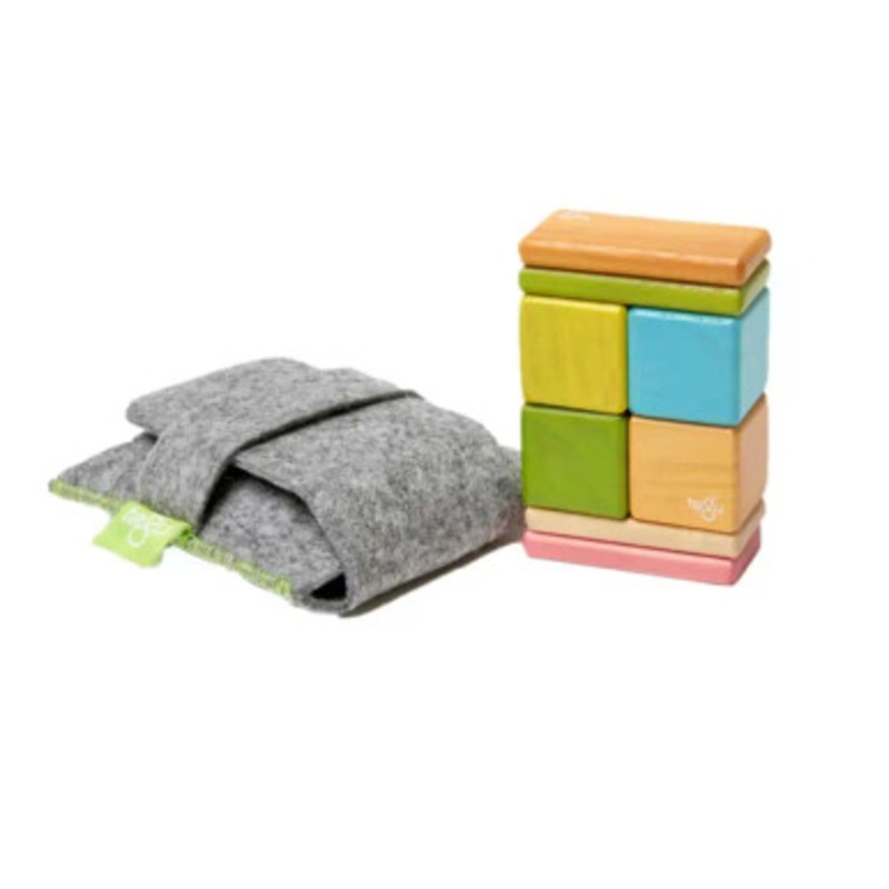 Tegu Magnetic Wooden Building Blocks with Pocket Bag – Pack of 8 – Colored | A-10-012-SJG