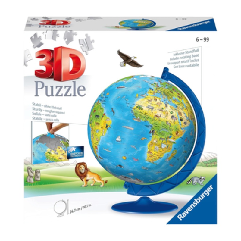 Ravensburger Children’s World Globe 180 Piece 3D Jigsaw Puzzle | 12338