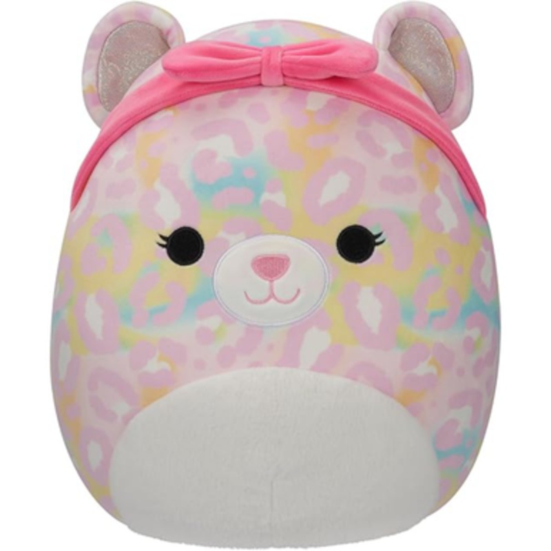 Squishmallows (SQCR05426) SQK – 7.5 Little Plush Michaela Rainbow Leopard with Pink Headband