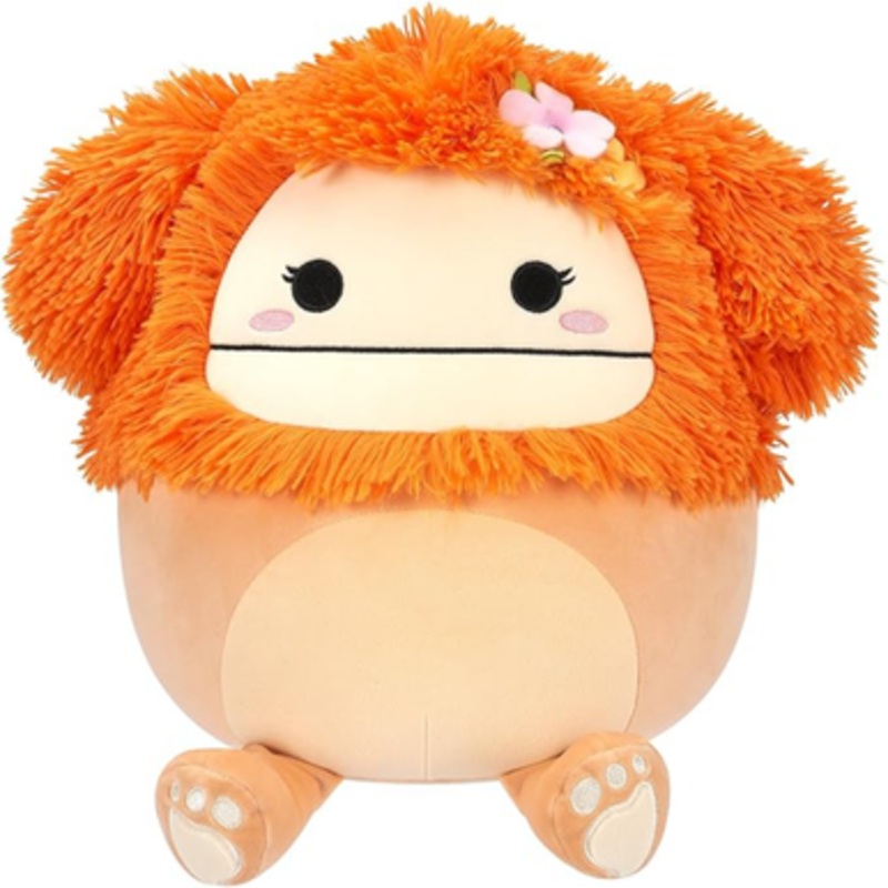 Squishmallows (SQCR05428) SQK – 7.5 Little Plush Shasta The Light Orange Bigfoot with Flower Pin