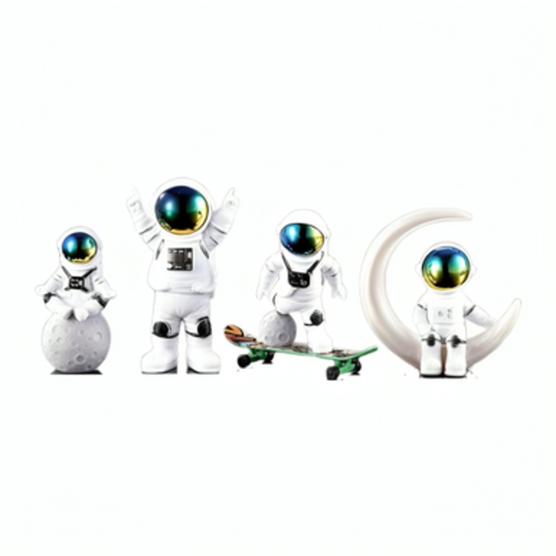 Astronaut Ornaments with Skateboards, Cake Topper Spaceman Statues for Home Desktop Decor Space