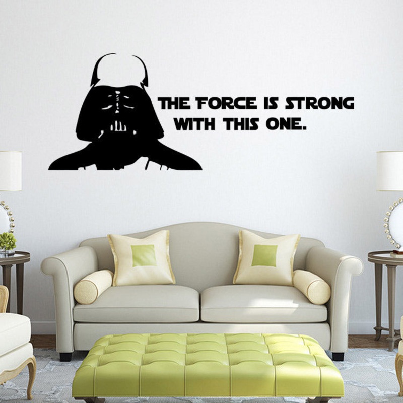 W-2 Darth Vader Alphabet Wall Stickers Removable  –  BLACK