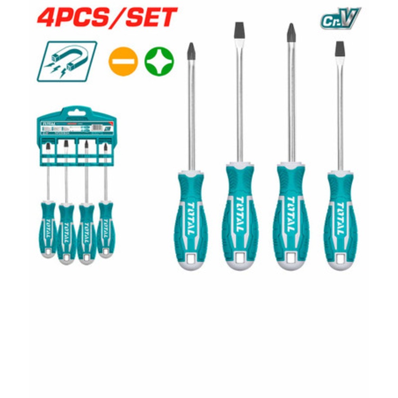 Total THT250604 4 Pcs Screwdriver Set  4PCS         4