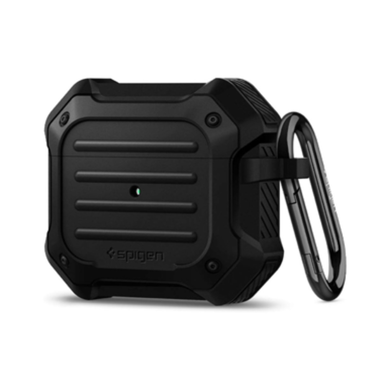 Spigen Tough Armor Designed for Airpods 3 case cover with Keychain  – Black | ASD01987