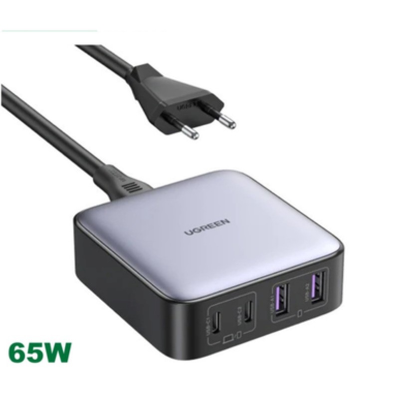 UGREEN 65W GaN Tech Chip, 4 Ports Charger for Phones, Tablets, Ipads, Laptops & MacBooks | 90747