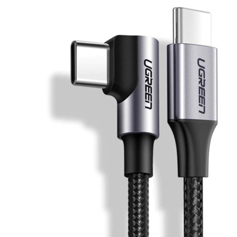 UGREEN USB-C to Angled USB-C Fast Charge & Sync Cable 3M Black | 80714