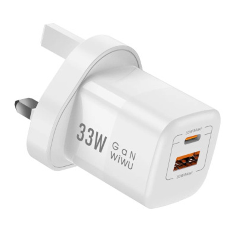 WIWU 33W PD+QC Wall charger/ EU plug, Wi- U008 White | WI-U008-WT