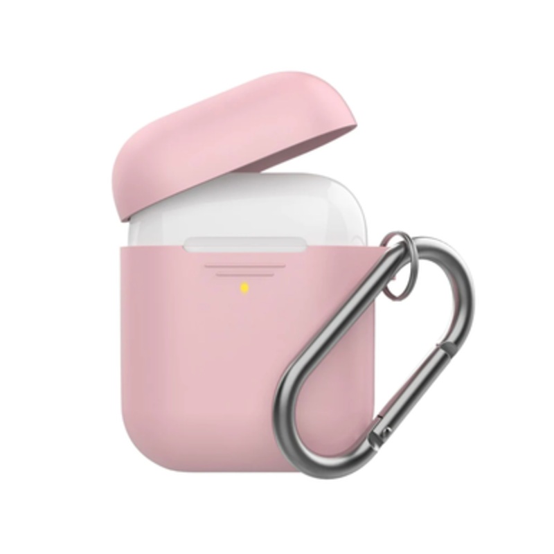Promate Slim Silicon case for Apple Airpods with Carabiner Hook – Pink | GRIPCASE