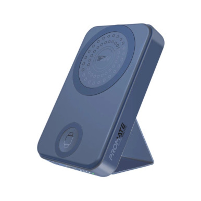 Promate SuperCharge MagSafe Compatible and Apple Watch Wireless Charging Power Bank – Navy | PowerMag-Trio