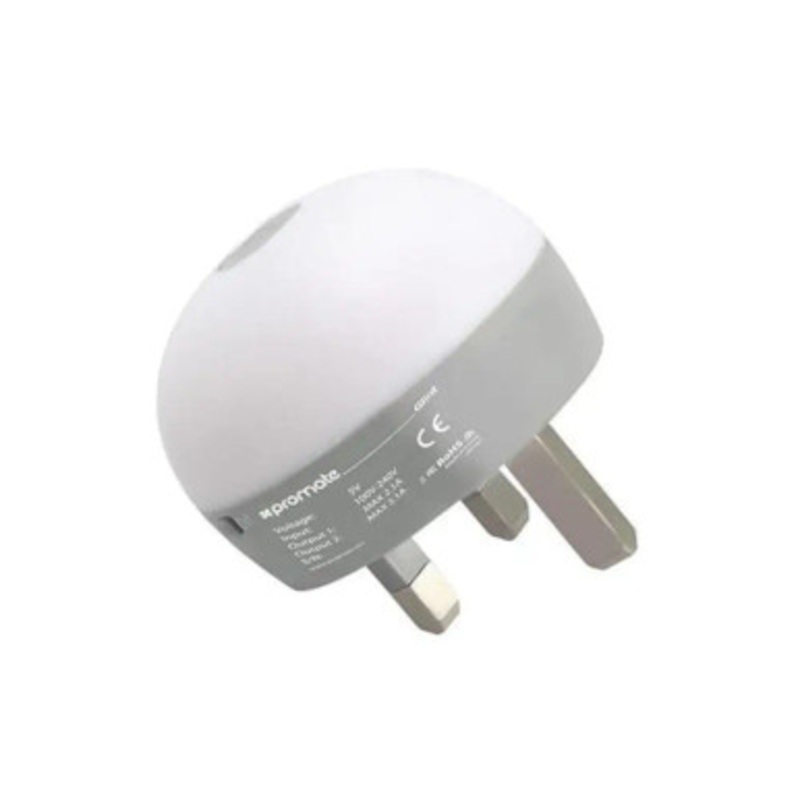 Promate USB Charging Hub with LED Night Light – White | Glint-EU