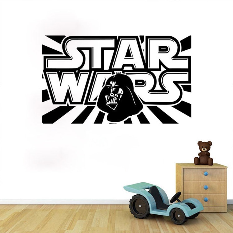 W-1 Star Wars Alphabet  Wall Stickers Removable  –  BLACK