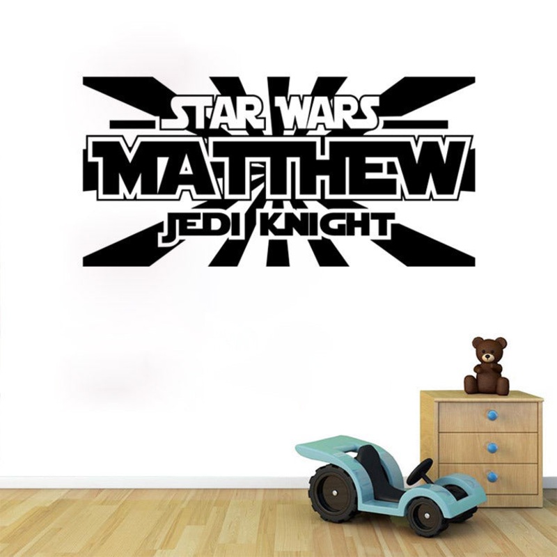W-8 Star War Character Motto Wall Stickers Removable  –  BLACK