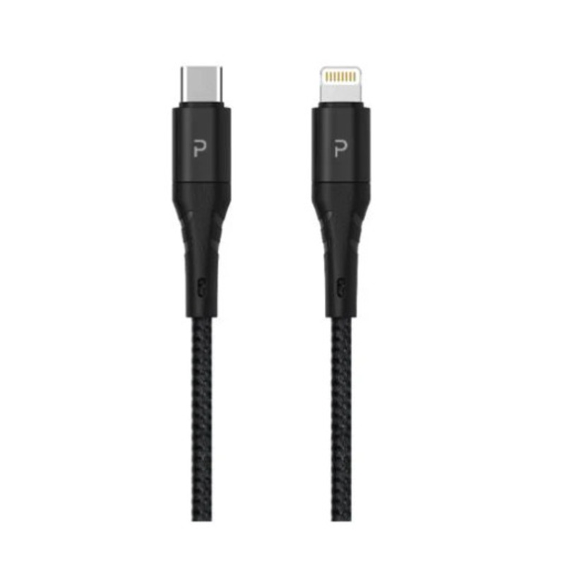 Pawa Nylon Braided 20W 1.2M Data and Charging Cable – USB-C to Lightning | PW-12BDCTOL-BK