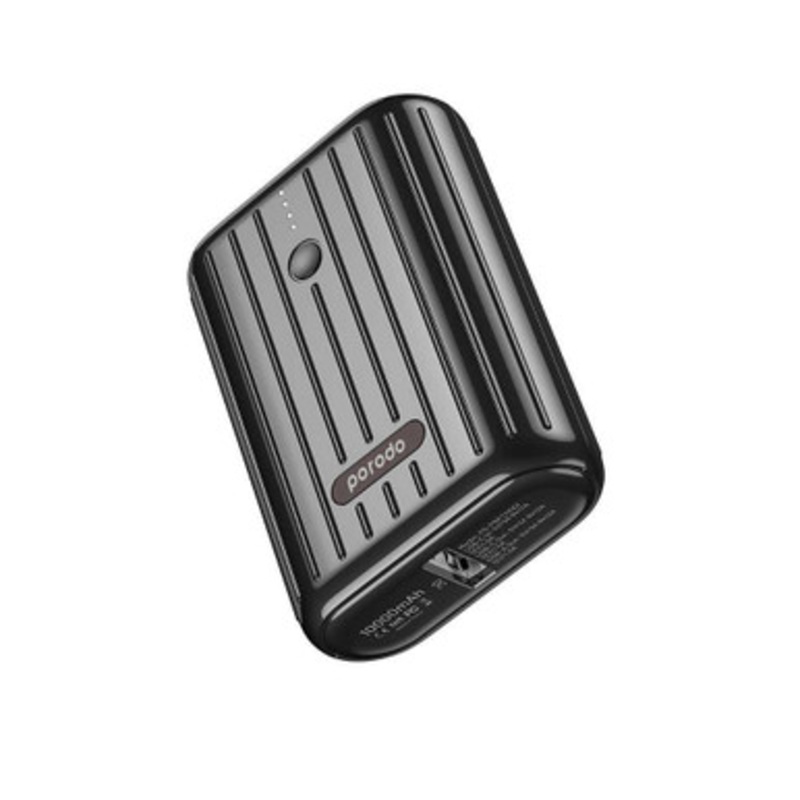 Porodo Ultra-Compact 18W PD & QC3.0 Power Bank 10000mAh,Black  | PD-PBFCH001-BK