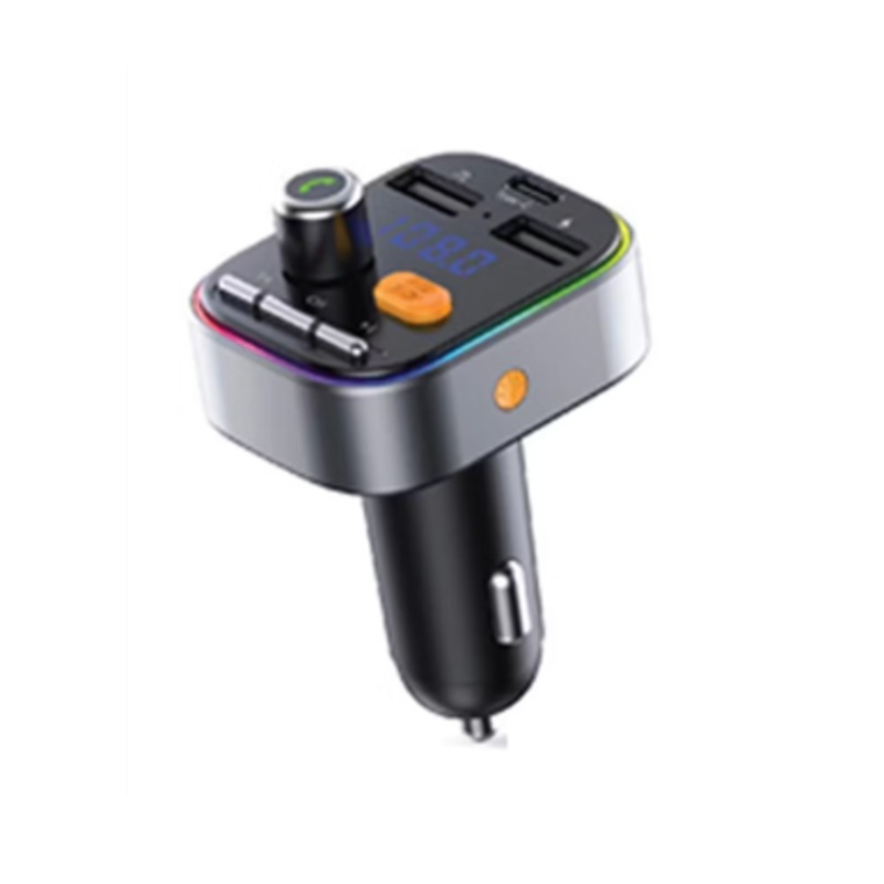 Powero+ 2.4A 18W RGB FM Transmitter Car Charger – Black