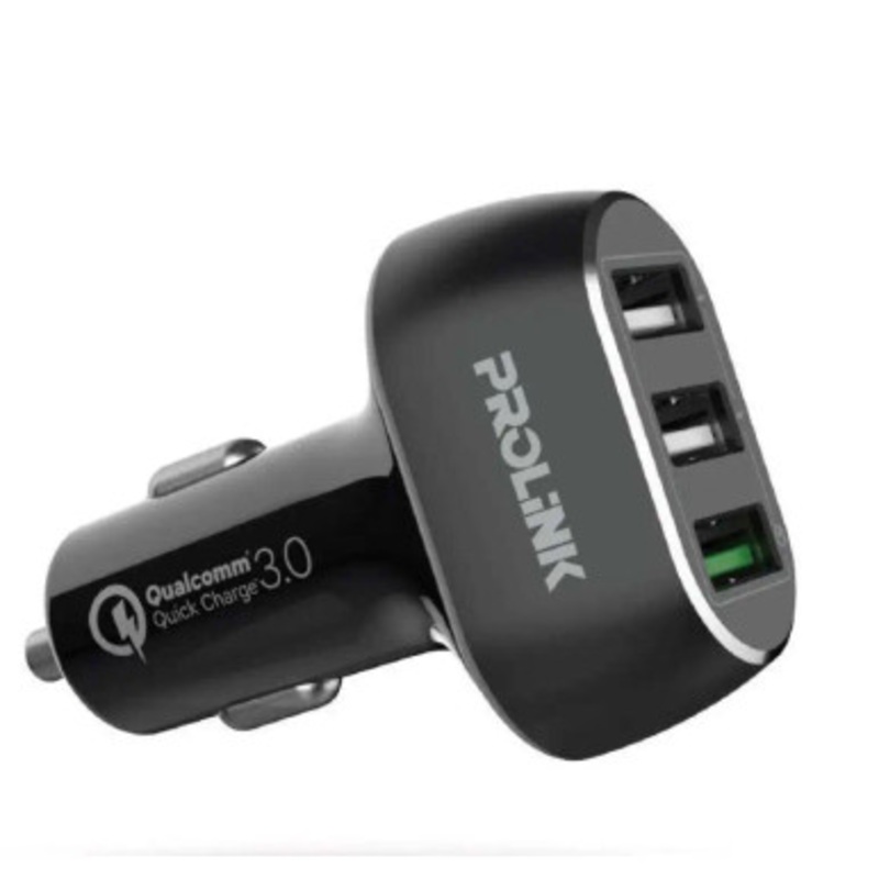 PROLINK USB Type-A 35W 3-Port QC3.0 Car Charger with IntelliSense | PCC33502