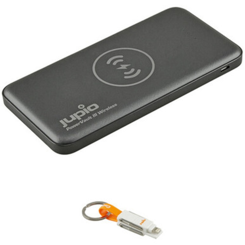 Jupio PowerVault III 2-Port 10,000mAh Powerbank with CableBu 6-in-1 Keyring Cable Kit |  JUJPV0310CBK