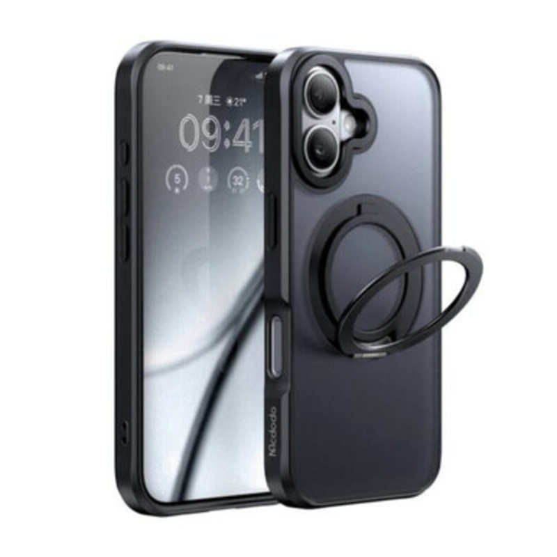 Mcdodo Magnetic Ring Stand Case for iPhone 16  Black | PC-4930