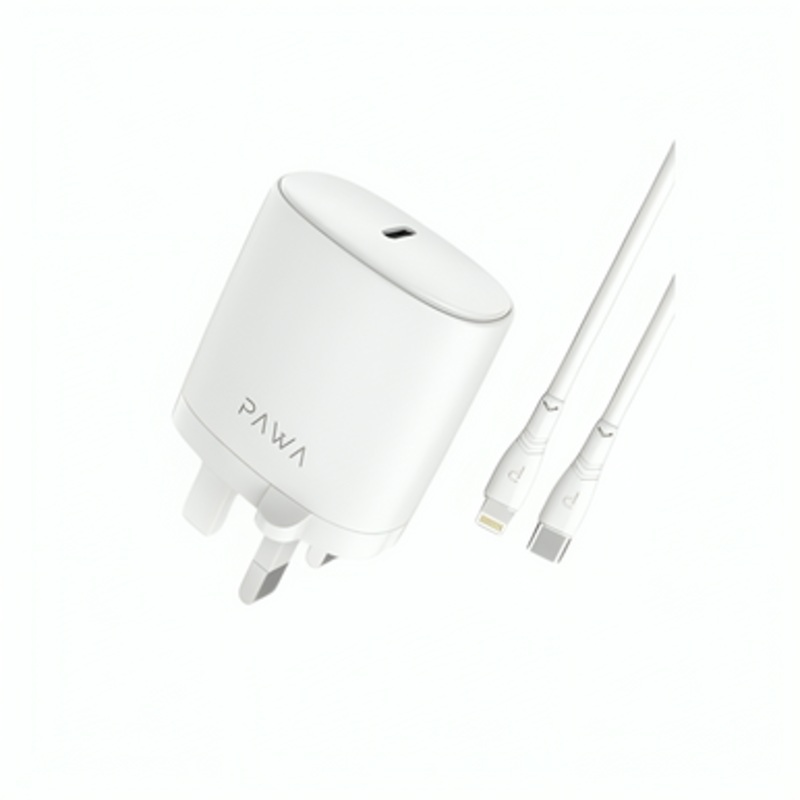 Pawa 20W PD Port Charger With Type-C to Lightning Cable, White | PW-PDUKCL-WH