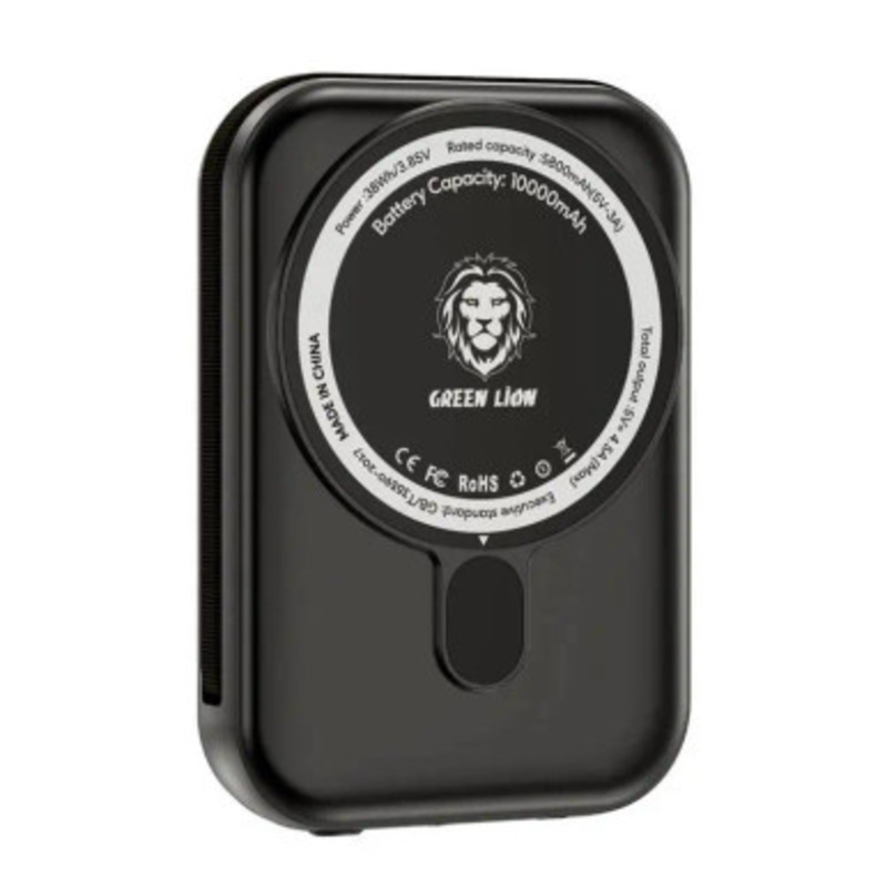 Green Lion Monaco + 10000mAh Power Bank PD 20W+QC 22.5W with Magsafe Magic 15W – Black | GNMMGPB10KBK