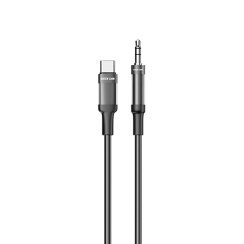 Green Lion USB-C To AUX Braided Cable | GNCTAUXCBK