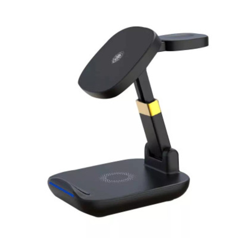 Green Lion 3 in 1 Foldable Wireless Charger – Black  | GN3IN1FLWCBK