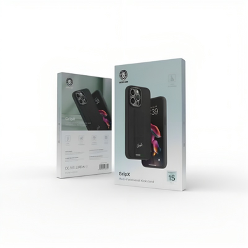 Green Lion GripX Case with Kickstand for iPhone 15 Pro – Black | GNGIPXE15PBK