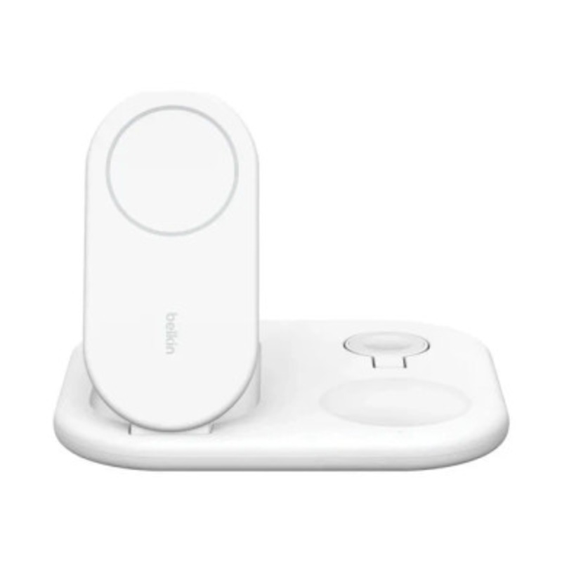 Belkin BoostCharge Pro 3-in-1 Magnetic Foldable Wireless Charging Stand with Qi2 15W  White | WIZ029VFWH
