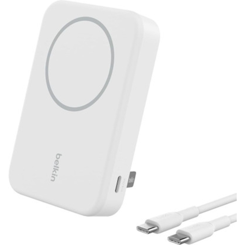 Belkin BOOSTCHARGE PRO Magnetic Wireless Power Bank with Qi2 15W 10K  White | BPD008BTWH