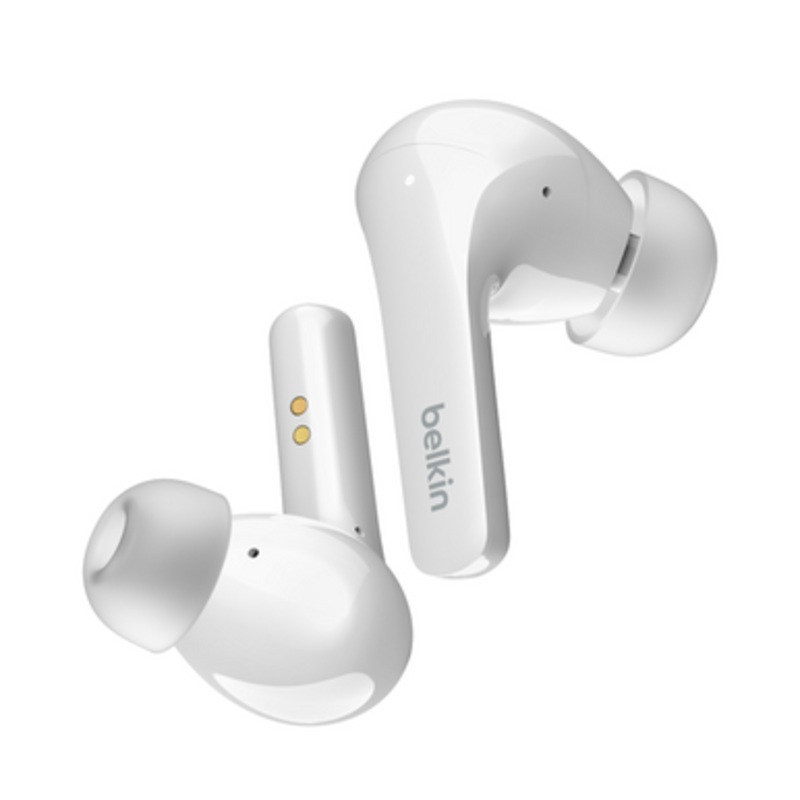 Belkin SoundForm Flow Noise Cancelling Earbuds, White| AUC006BTWH