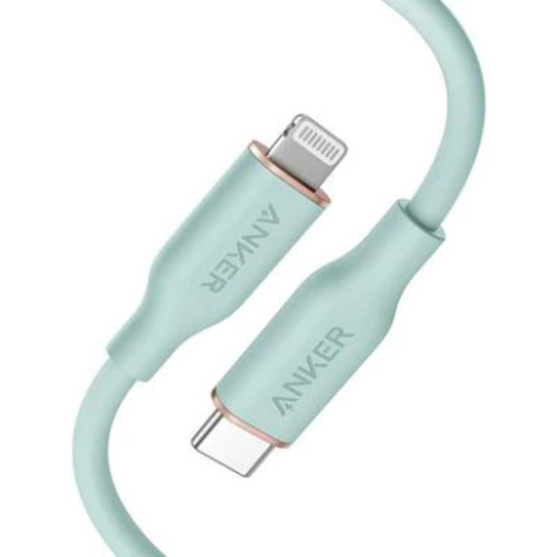 Anker Powerline IIl Flow Usb-C Cable With Lightning Connector,Mint Green | A8662H61-GN