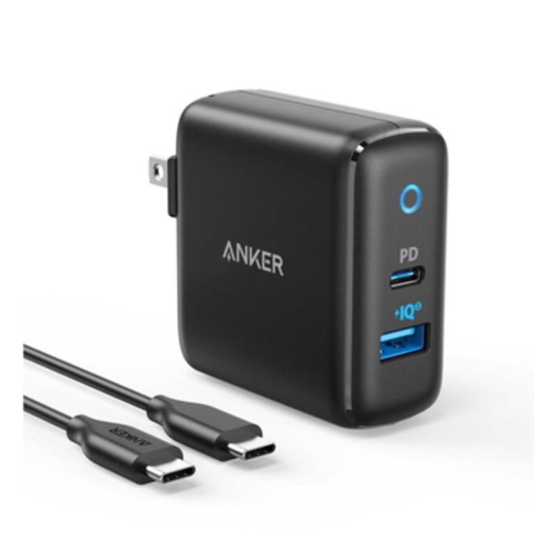 Anker Powerport 33W Dual-Port Wall Charger With USB-C to USB- C Cable – Black | B2626JF1-1