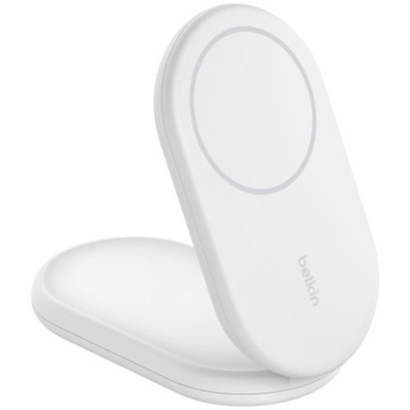 Belkin BoostCharge Pro 2-in-1 Magnetic Wireless Charging Stand with Qi2 15W  White | WIZ028VFWH
