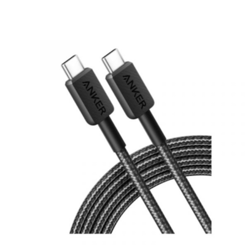 Anker 322 USB-C to USB-C Cable – Braided 3ft, Black | A81F5H11