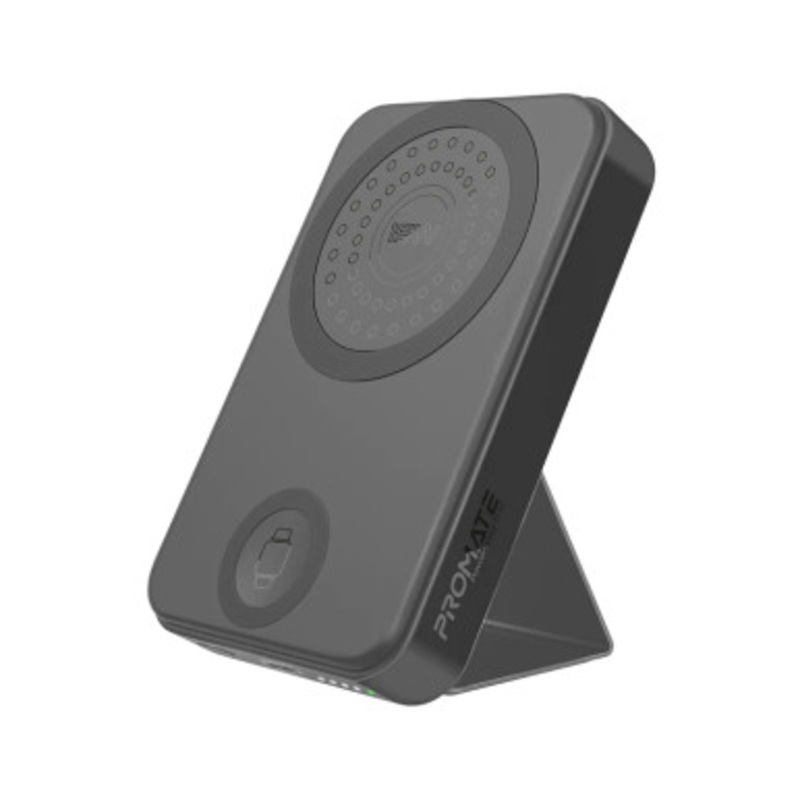Promate SuperCharge MagSafe Compatible and Apple Watch Wireless Charging Power Bank – Black | PowerMag-Trio