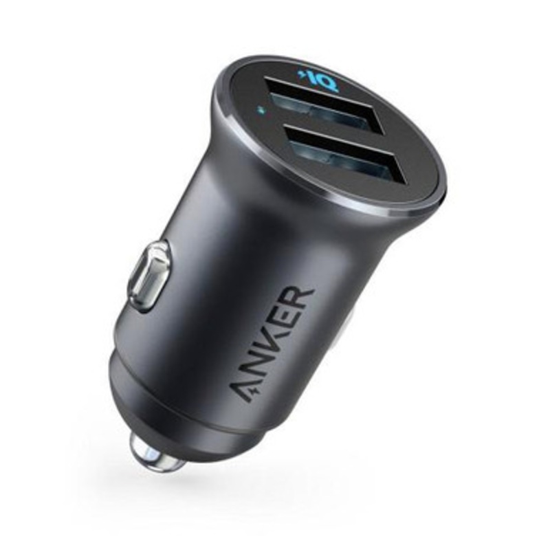 Anker PowerDrive 2 Alloy Metal Mini Car Charger, Black | AN.A2727H12.BK