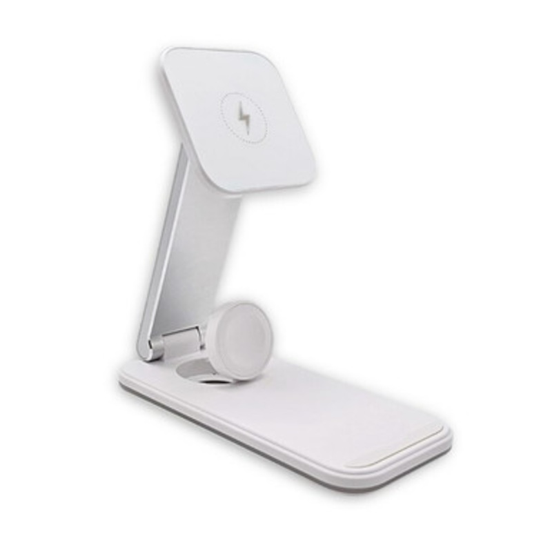 Green Lion 3 in 1 Foldable Wireless Charger – White  | GN3IN1MGWCWH