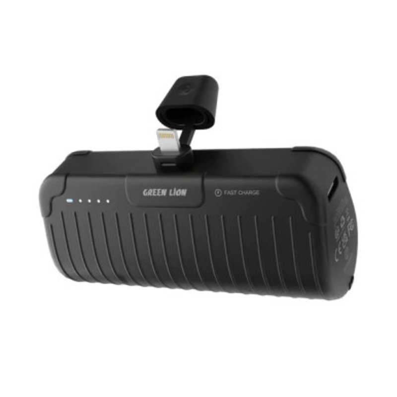 Green Lion 5000mAh PD 20W Pocket Power Bank with Lightning Connector – Black | GNPPB5KLTGBK