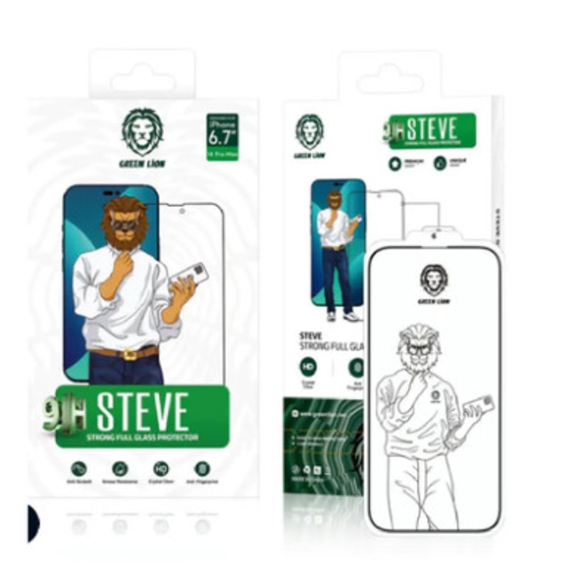 GreenLion Steve Strong Full Glass protector ,iPhone 14 Pro Max (6.7) | GN9HSGL14PM