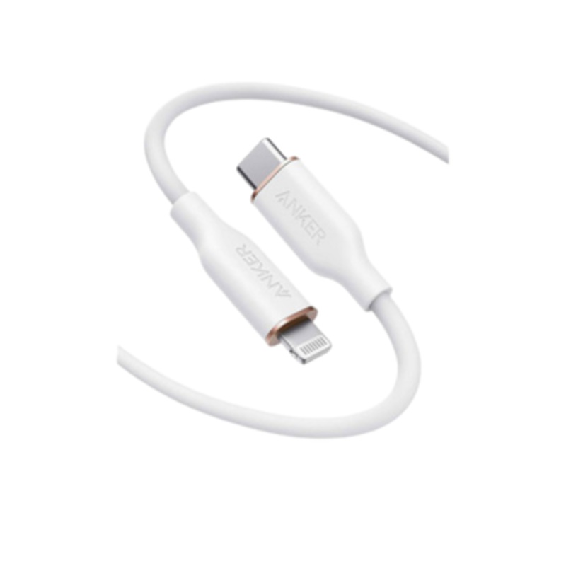 ANKER Powerline III Flow 6′ USB-C To Lightning Connector – WHITE | A8663H21
