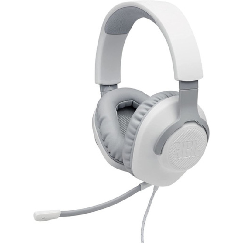 JBL Quantum 100 Wired Over-Ear Gaming Headphones, White | Quantum 100
