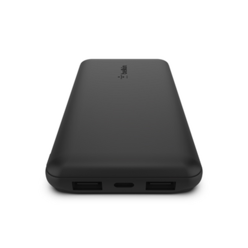 Belkin 10K Power Bank with USB-C 15W, Dual USB-A, 15cm USB-A to C Cable ,Black | BPB011BTBK