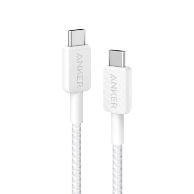 Anker 322 Usb-C To Usb-C Cable 6Ft Nylon6 White | A81F6H21-WT