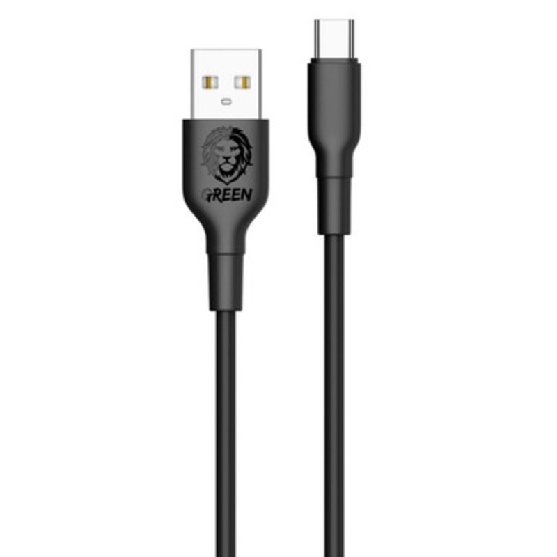 Green PVC Type-C Cable 1.2m 2A – Black | GNCTYCBK