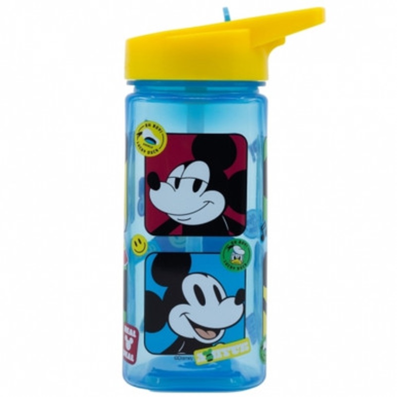 Stor Square Water Bottle 510ml Mickey Mouse Fun-Tastic | 74314