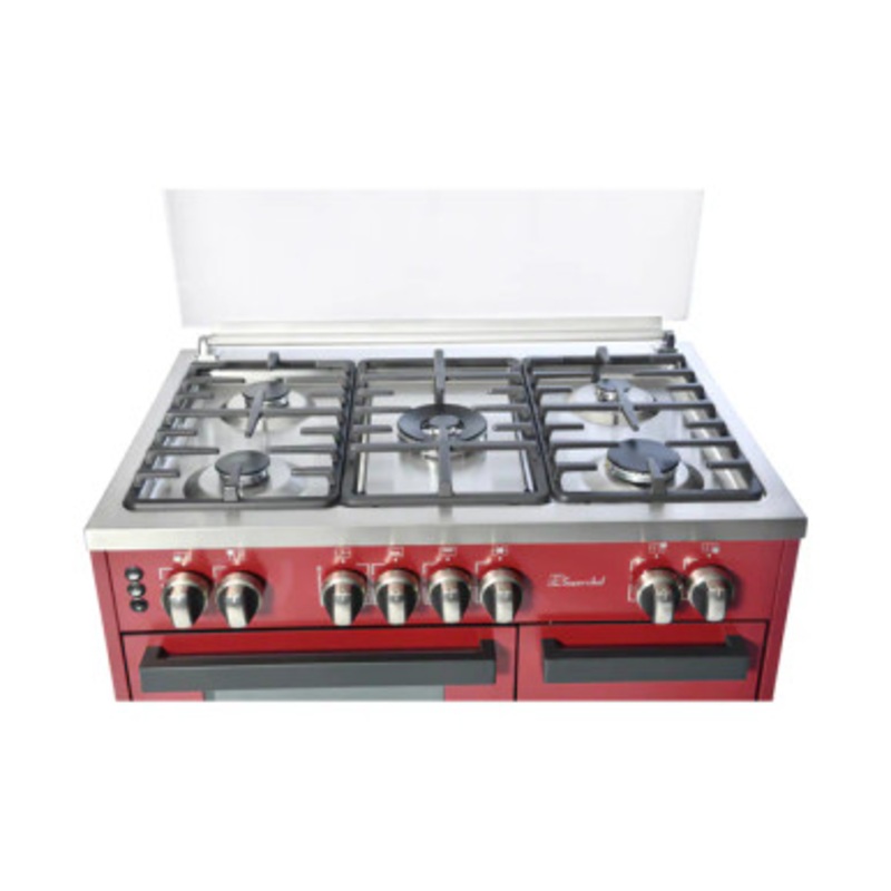 SUPER CHEF Cooker Bottle 90Cm 5 Gas Burners Semi-Pro Red |   DCB-941 PRO RD