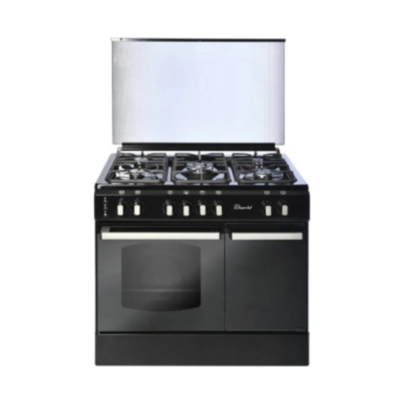 SUPER CHEF Cooker Bottle 90Cm 5 Gas Burners+Turbo Fan Black | DCB-941 PLUS BLK