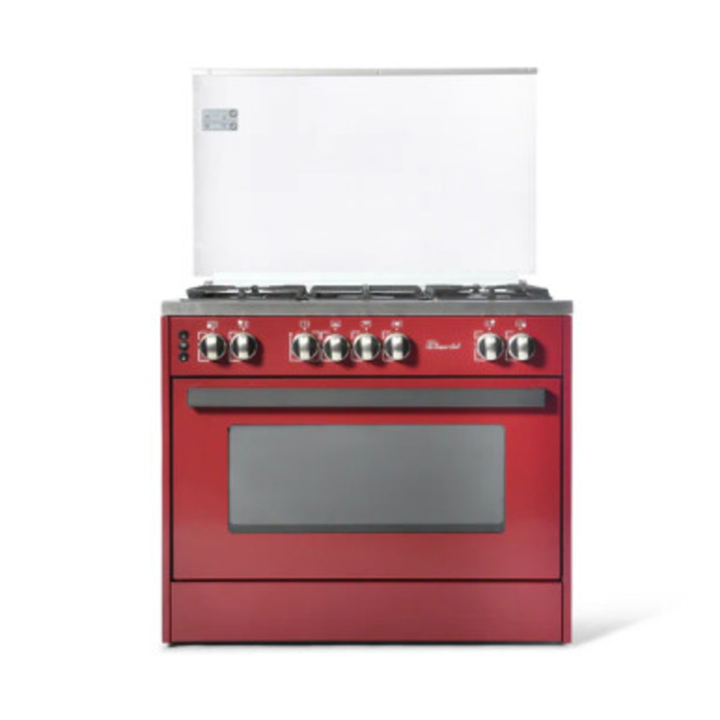 SUPER CHEF Cooker Wide 90Cm 5 Gas Burners Semi-Pro Red  | DCW-941 PRO RD