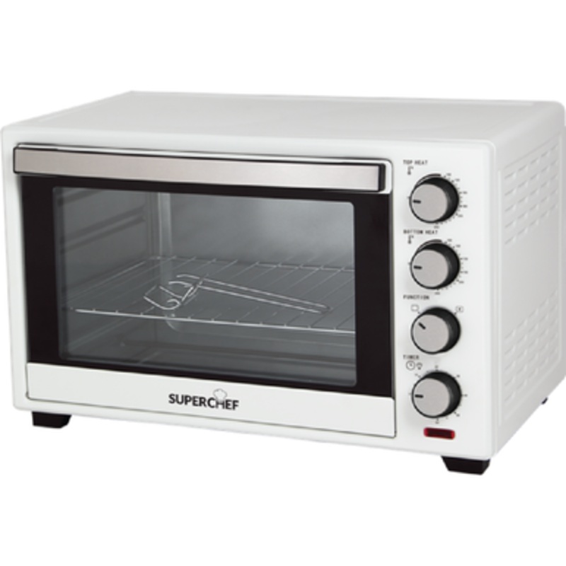 Super Chef Electric Oven 48L Double Glass W/Fan White | AJK48A02-MLTW