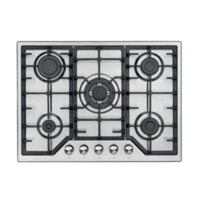 SUPER CHEF Hob 90 Cm 5 Gas Burners Cast Iron Inox | DH-90 5G INX